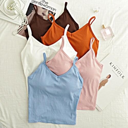 OINOINOS 2019 Women Sexy Casual Tank Vest Summer Bodycon Slim Tank Crop Tops Padded Camis