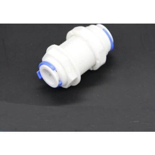 1/4" 3/8" OD Hose Connection Coupling Reverse Osmosis System Straight Bulkhead RO Water Plastic Quick Fitting Connector