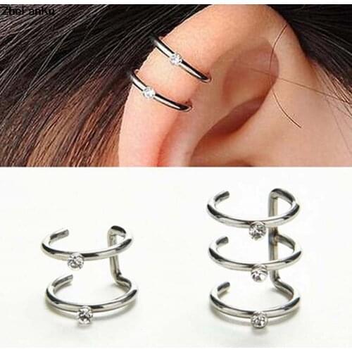 1PC 2018 Fashion 316L Surigcal Steel C Shape Fake Earrings Faux Earrings Non Piercing Body Piercing
