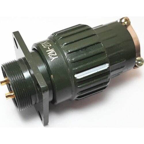 1PCS Male to Female Cable Aviation Circular Connector Metal Housing Olive