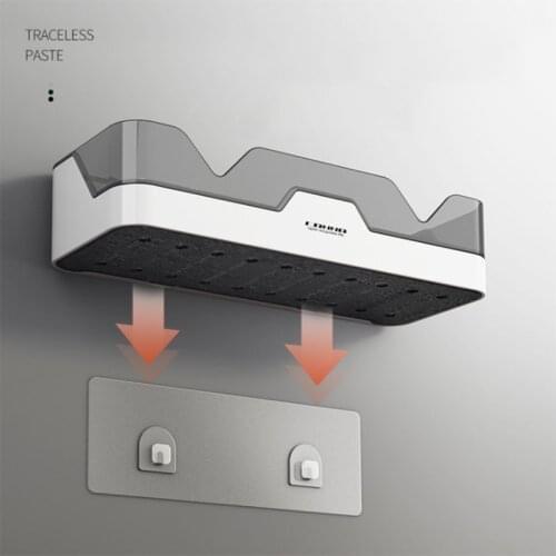 1pc Bathroom Shelf WC Shampoo Holder Shower Shelves Wall Mount Kitchen Storage Basket Cosmetic Rack Home Organizer Toliet Decor