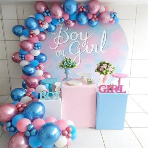 145pcs Blue Matel Red Latex Balloons Pink White Ball Birthday Wedding Babyshower Party Boys and Girls Celebration Decoration