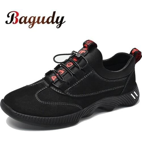 2019 fashion Mens Sneakers leather casual shoes high quality men skateboarding shoes Non-slip Flats Moccasins big size 38-46