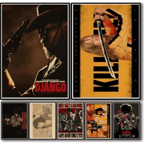 44 Designs Quentin Tarantino Movie Kraftpaper Poster Painting Abstract Funny Fancy Wall Sticker for Coffee House Bar 2