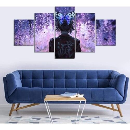 5 Piece Wall Art Canvas Anime Manga Vampire Killer Figure Butterfly Posters And Prints Home Decor Bedroom Decoration Paintings