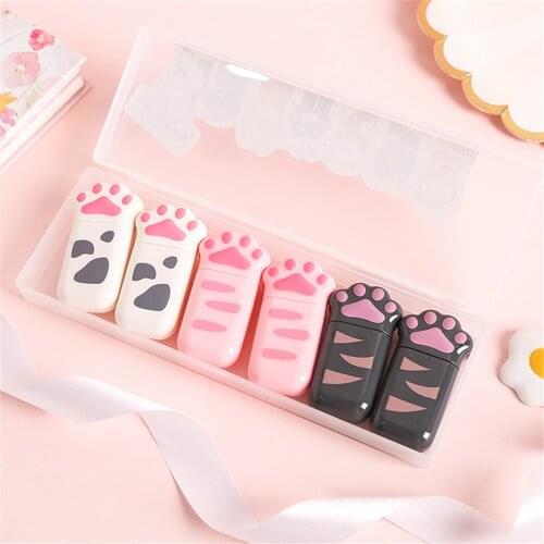 6pcs/set Cat Claw Portable Correction Tape Kawaii Japanese Stationary Corrective Pen Supplies Nice Things Corrector Novel