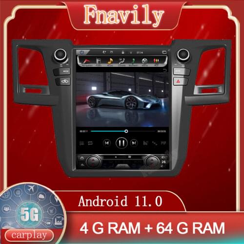 Android 10 Car Radio For Toyota Fortuner - Revo Car Multimedia System Player GPS Navigation Vertical Screen Tesla Style 12.1"