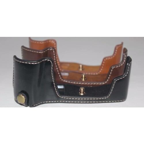 Camera Case PU Grip With 1/4 Screw Mount for Olympus E-M10 III EM10III Camera Video Bag