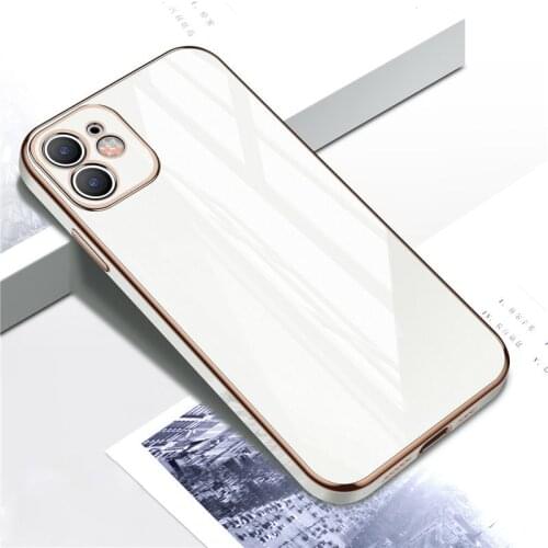 Square Frame Plating Phone Case For iPhone 12 11Pro Max X XR XS Max 12Mini 7 8 Plus SE2020 Shockproof Soft Silicone Back Cover