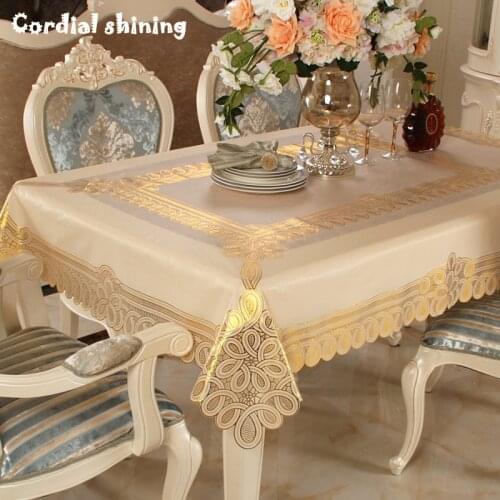 Cordial Shining Table Cloth PVC Water Proof Plastic Tablecloth European Table Oil Proof Disposable Hot Deployment Rectangular