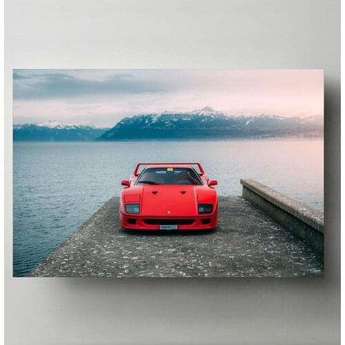 Ferraris F40 Red Car Classic Supercar Posters Modern Wall Art Picture Canvas Prints Paintings for Living Room Decor