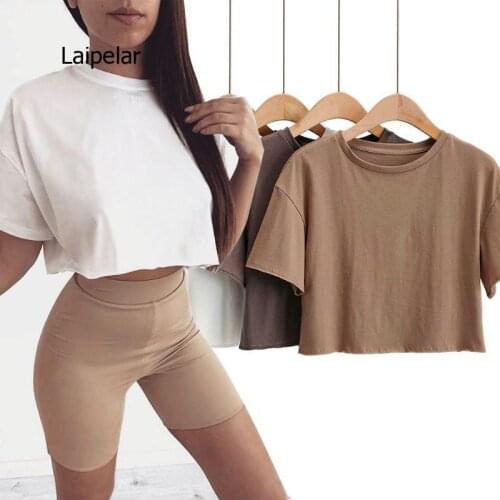 Summer Womens T-shirt Round Neck Pullover Short Sleeve Loose Top Harajuku Gothic Clothes White Vest Top