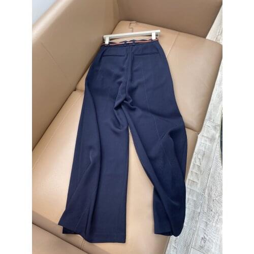 Fashion women 2021 new loose belt high waist wide leg pants 0326