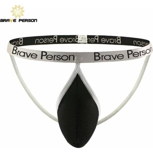 BRAVE PERSON Mens Sexy Underwear Bikini Briefs Double D G-string Pouch Jockstraps Male Lingerie Panties Gay Tanga Hombre B1182