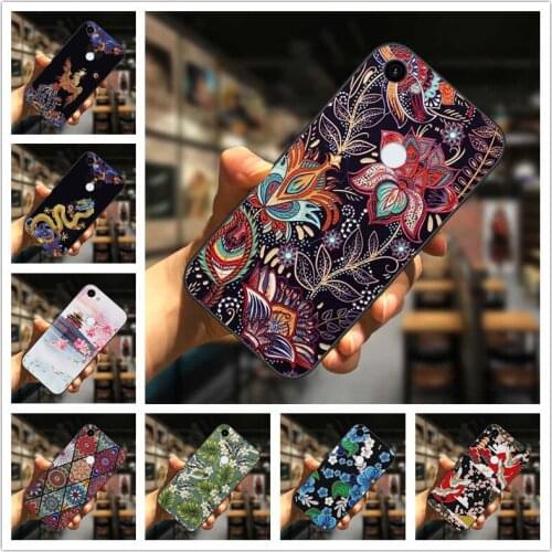 Painted Case for Google Pixel 3 XL Cover 3XL Emboss Silicone Relief 3D Soft Fundas for Google Pixel 3A XL / 4A 4G Capa Flower