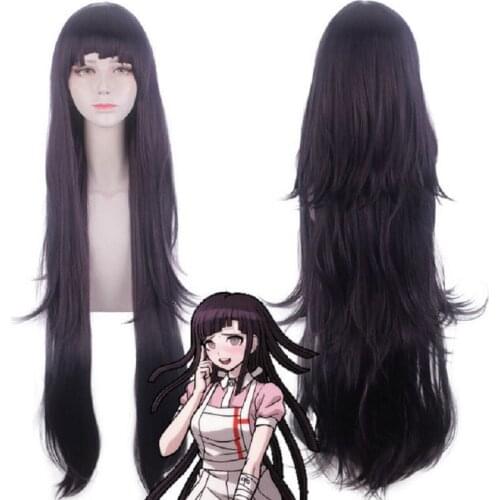 Dangan Ronpa 2 Danganronpa Mikan Tsumiki Cosplay Wigs Long Purple Wavy Heat Resistant Synthetic Hair Wig + Wig Cap