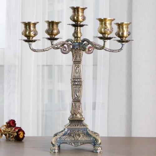 Candle Holders Metal 5-Arms Holder Wedding Candelabra Candlesticks Candle Stand Table Centerpiece Event Decoration