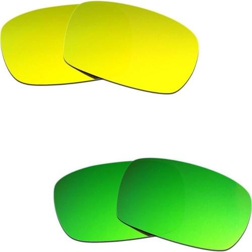 Hkuco For Crankcase Sunglasses Polarized Replacement Lenses 2 Pairs - Gold&Green