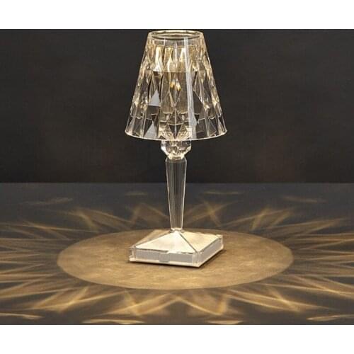 Bedside crystal color lamp acrylic decoration creative table light led diamond reading table lamp bedroom girl bar