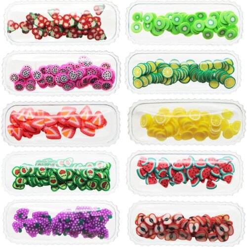 Transparent PVC Pocket Filler With Fruit Polymer Slice Strawberry Avocado Beads For DIY Hair Clips Without Clip 10pcs,10Yc18478
