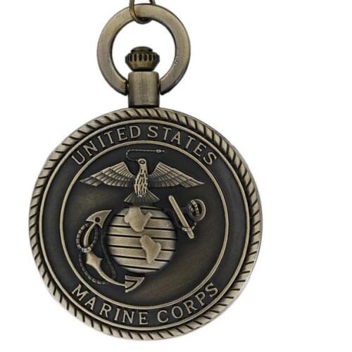 Luxury United States Navy Quartz Pocket Watch Analog Pendant Necklace Mens Womens Gift