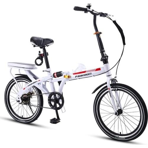 Folding Bicycle 16/20 inch Small Mini Ultra Light Portable Variable Speed Shock Absorption Adult Bike