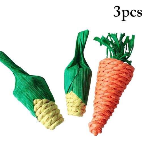 Straw Rope Pet Hamster Tooth Grinding Toys for Hamster Chinchilla Rabbit Guinea Pig Rat Small Animals Pet Cage Rabbit Toys