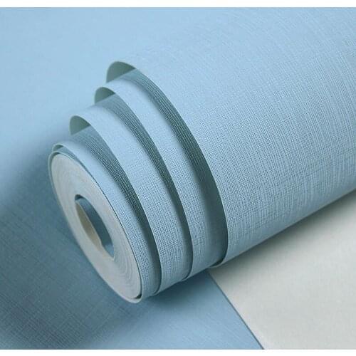 Modern Linen Texture Plain Solid Wallpaper PVC For Walls Bedroom Living Room Sofa Background Stripes Wall paper Gray Blue Pink