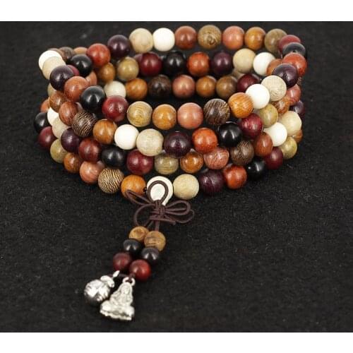 Tibetan 108pcs 8mm Rosewood Prayer Beads Mala Buddhist Bracelet Necklace