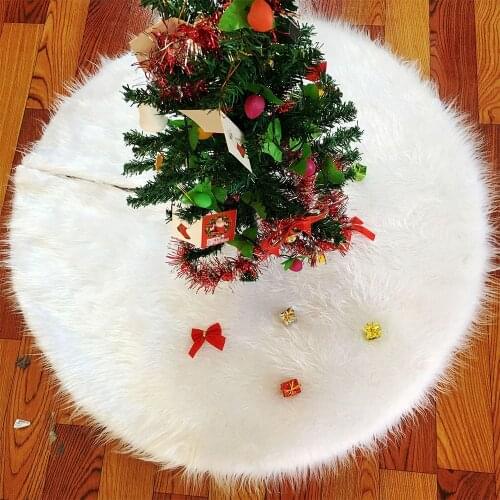 Christmas tree skirt pure white long hair Christmas day decorations white long hair tree skirt large