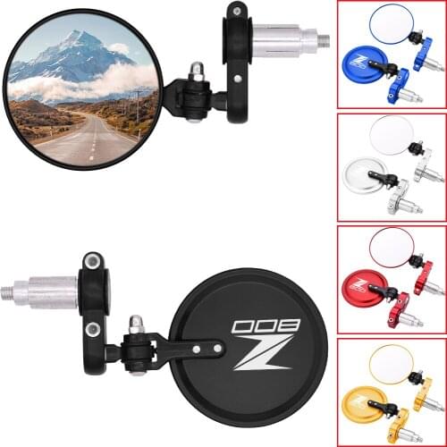 2Pcs Motorcycle CNC Aluminum Rear View 3" Handle Bar End 7/8" Mirrors For KAWASAKI Z 800 z800 2013-2021 2014 2015 with Z800 LOGO