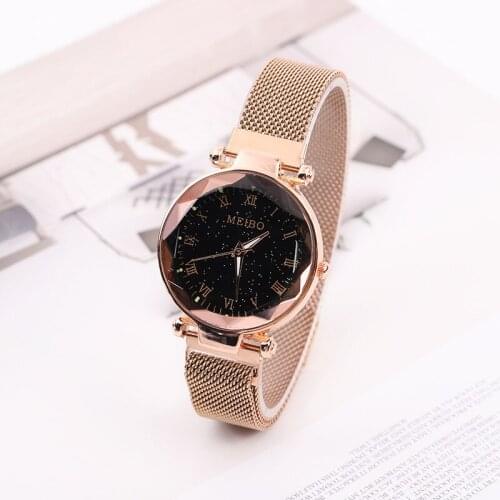 Ladies' Quartz Watch Magnet Clasp Luminous Watches Fashion Women Wristwatch Starry Sky Watch Clock Relogio Feminino
