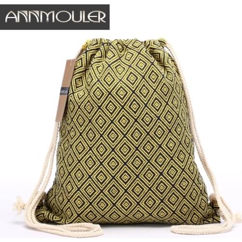 Women Backpack Bohemian Style Shoulder Bag Vintage Rucksack Gypsy Chic Hobo Bag Hippie Aztec Tribal Bag Drawstring Backpacks