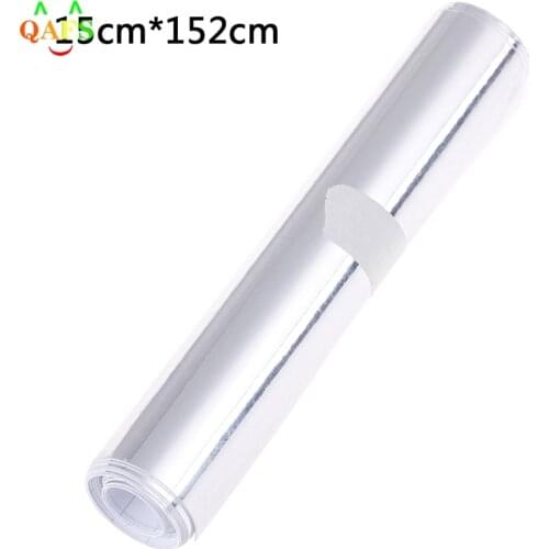 1PC 15cm wide Car silver glossy mirror stretchable chrome vinyl wrap decal film stickers car covering
