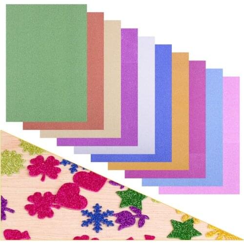 10Pcs Glitter Shiny Sparkling Scrapbooking Paper Art Sheets DIY Craft Lucky Bird Boat Animal Star Thickness 0.3mm