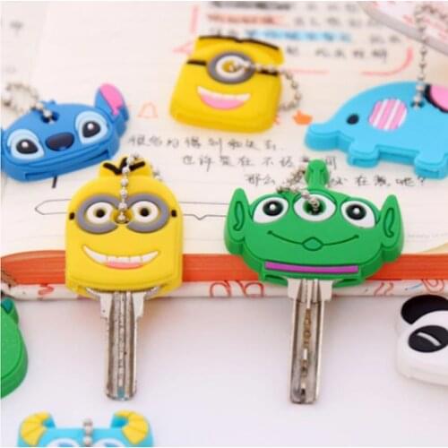 2 Pcs/set Creative Silicone Protective Key Case Cover For Key Control Dust Cover PVC Soft Keychain Ornament Dust-proof Cover