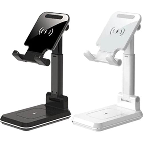 2 in 1 Dual Wireless Charging Stand Telescopic Folding Mobile Phone Stand