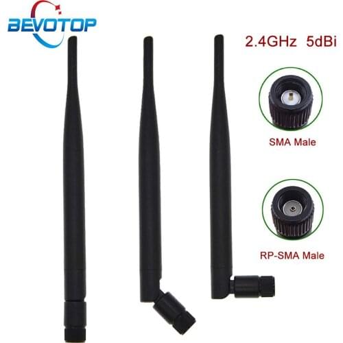 50 sets/lot 2.4GHz 5dBi WIFI Antenna Aerial SMA RP-SMA Male connector wifi antenna for Wireless Router antennas +15cm IPEX Cable