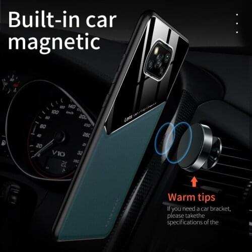 Phone Case for Xiaomi Poco X3 NFC Case PC Leather Built-in Iron Cover for Xiaomi Poco M3 Case Mi 10T Lite 5G Coques