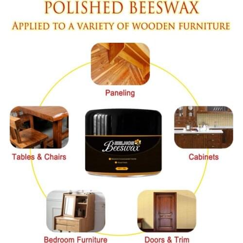 Wood Care Polish Seasoning Beewax Solid Maintenance Cleaning Polished Beeswax Waterproof Wear-Resistant Wax Furniture Care 40g