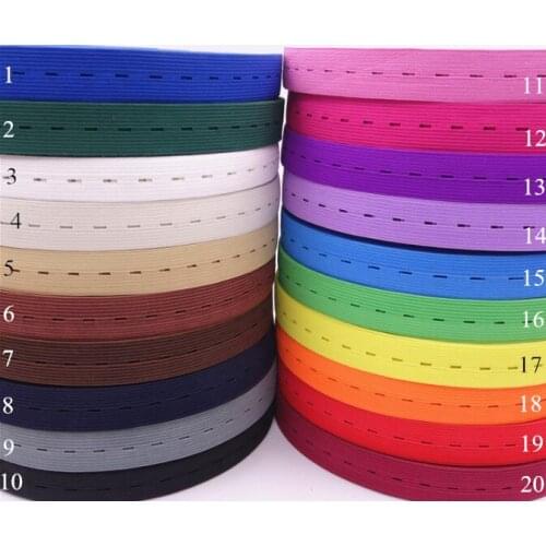 20 Colors Woven Button Hole Elastic Band 1.8cm/0.7'' Elastic Stretch Tape extend Finish Tape Sewing free shipping 10m