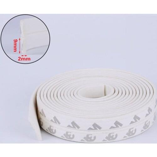 EPDM Rubber Self-adhesive Foam Gasket Strip for Cabinet Closet Sliding Sash Door Window Seals 9 x 2mm White