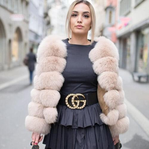 FURSARCAR Wholesale Top Quality Short Real Fur Coat Winter Natural Fur Jacket Full Pelt Thick 2020 Fox Fur Women