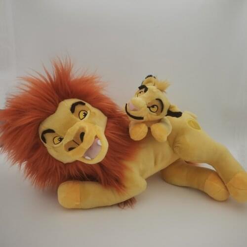 45cm Original The Lion King Simba Mufasa Father And Son Combination Plush Toy Soft Boy Doll For Kids Gift