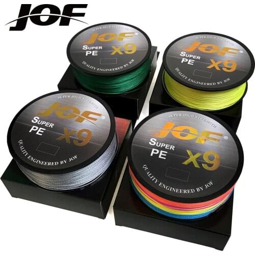JOF Line 500M 300M 9 Strands Braided Fishing Line Multifilament PE20LB 24LB 35LB 40LB 50LB 65LB 80LB