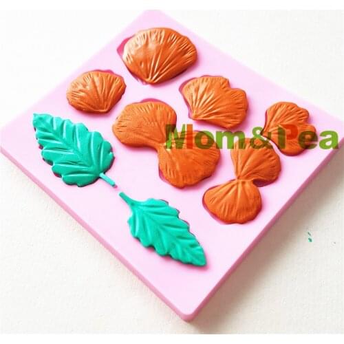 Mom&Pea 1410 Free Shipping Leaf Silicone Mold Cake Decoration Fondant Cake 3D Mold Soap Mold Food Grade