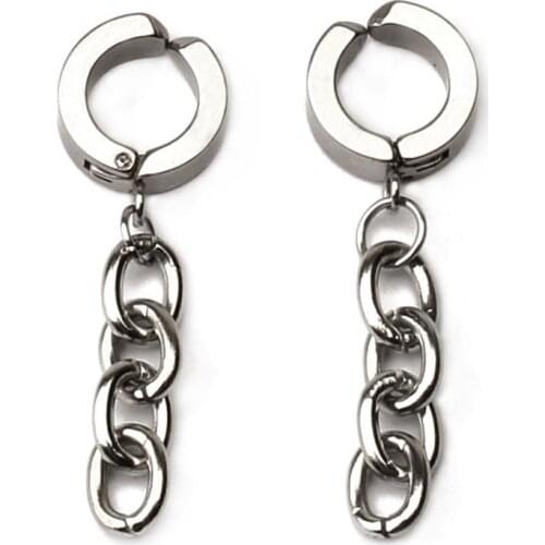 Fashion Titanium Steel Cool Hoop Earrings Punk Ear Cuff Earrings Golden Color earcuff Without Piercing Earrings Jewelry