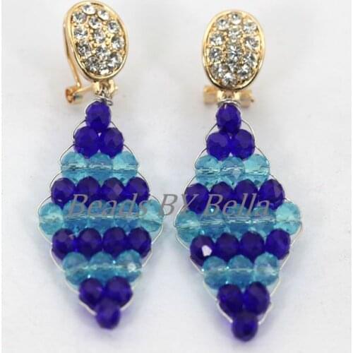 Trendy Sky Blue/Royal Blue Crystal Earrings African Beads Wholesale 5pairs/lot Jewelry Accessories Charm Free Shipping ABD049