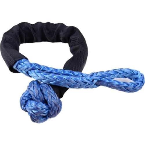 Soft Shackle Rope 2pcs 33,000 Lbs Shackle Winch Rope Towing Recovery Straps Nylon Car Flexible Synthetic Soft 15T Shackle Rope