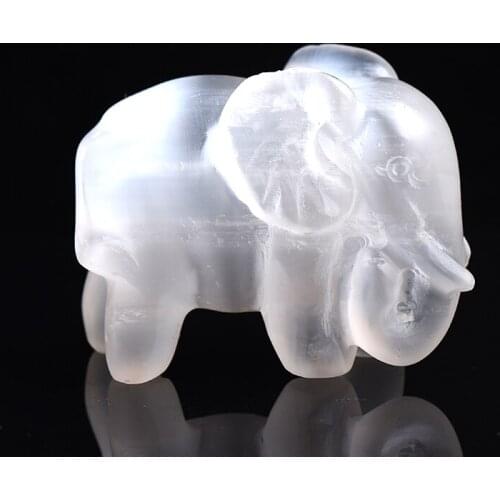Natural Crystal Selenite Stone Elephant Rock Mineral Specimen Crystal Crafts Lucky Items Feng Shui Collection Home Decor Gift1PC